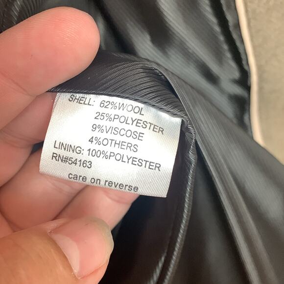 Calvin Klein womens size 4 pea coat small wool blend tan tie hooded business pr - Picture 7 of 10